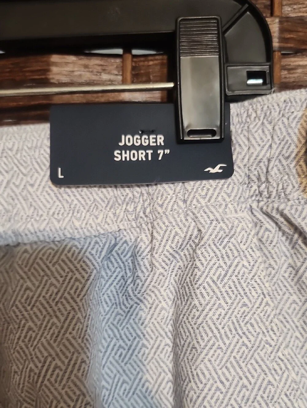 Hollister Light Blue Geo-Pattern Men's Athletic Shorts